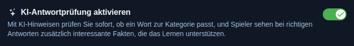 Einstellung: Antwortprüfung durch KI