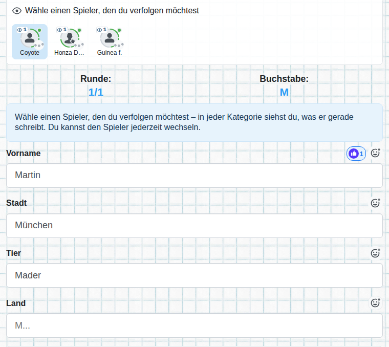Die Ansicht des Zuschauers beim Schreiben